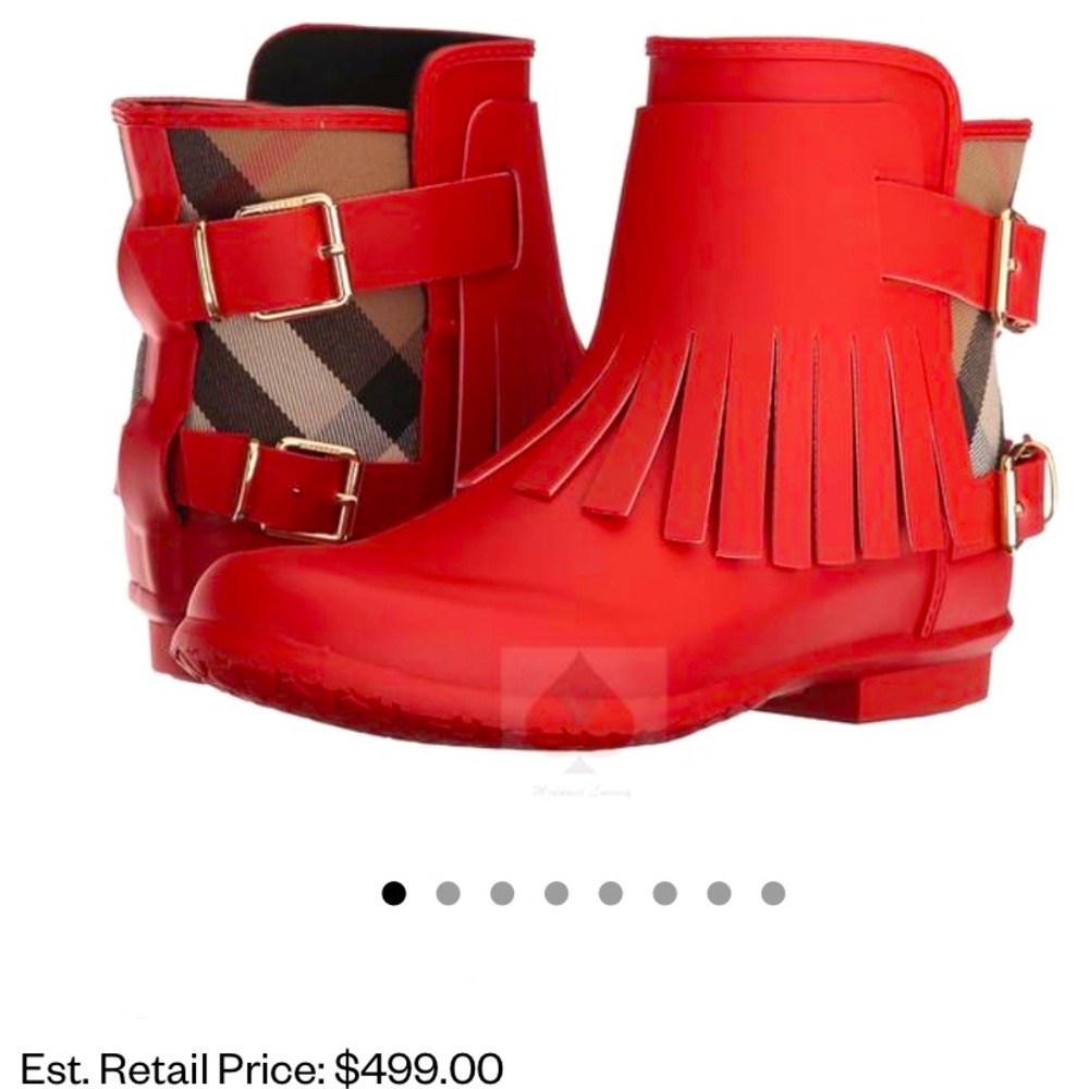 BURBERRY FRINGE RAIN-BOOTS